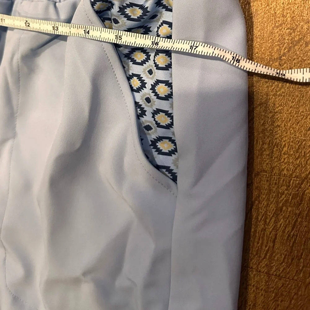 Ceil Blue Scrub Jogger Pants | Patterned Pocket Detail | Elastic Waist